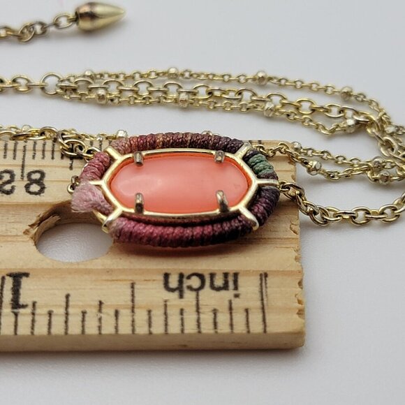 Vintage Kendra Scott Orange Stone Bracelet Gold Tone Multi Chain 7" Adjustable - Picture 6 of 6